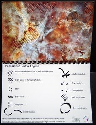 Image of the tactile Carina Nebula poster